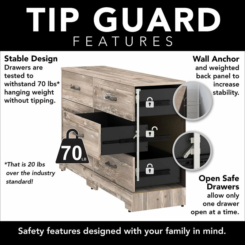 Promo 😀 Kathy Ireland Home By Bush Furniture River Brook 6 Drawer 👗 Dresser 🛒 - Image 3