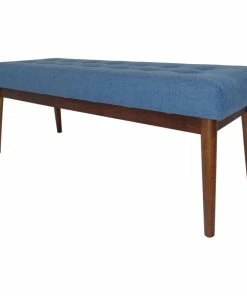 Best Pirce ❤️ GDFStudio GDF Studio Flora Mid Century Tufted Fabric Ottoman, Blue 🧨