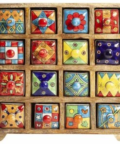 Flash Sale ⌛ St Croix Curios 16 Drawer Light Brown Wood Apothecary Chest, Mission Brown 🥰