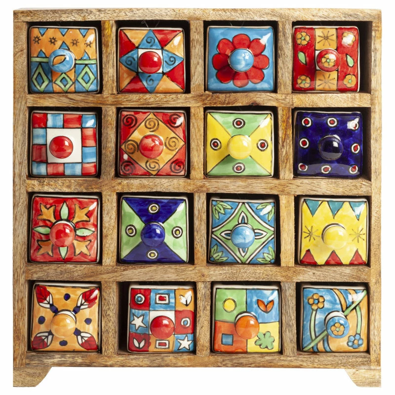 Flash Sale ⌛ St Croix Curios 16 Drawer Light Brown Wood Apothecary Chest, Mission Brown 🥰