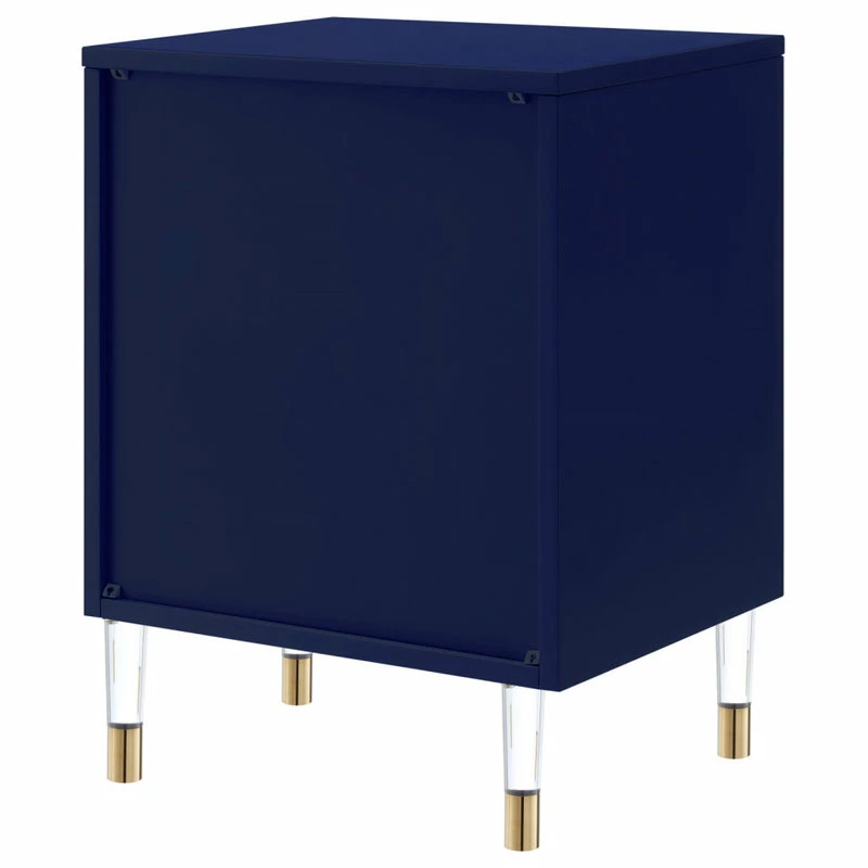 Coupon ๐ฅ Inspired Home Nicole Miller Anatolio Nightstand High Gloss Acrylic Knob And Legs, Dark Navy ๐ - Image 5