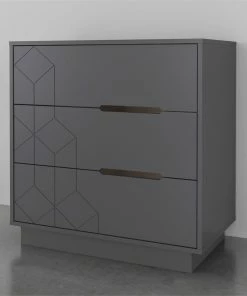 Promo ✔️ Nexera 420349 3 Drawer Chest Charcoal Gray 🧨