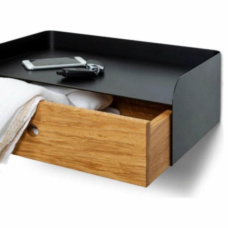 Flash Sale 🤩 Woodek Design Adele Floating Nightstand Drawer Bedside Table, Premium Oak And Metal 🎉 - Image 5