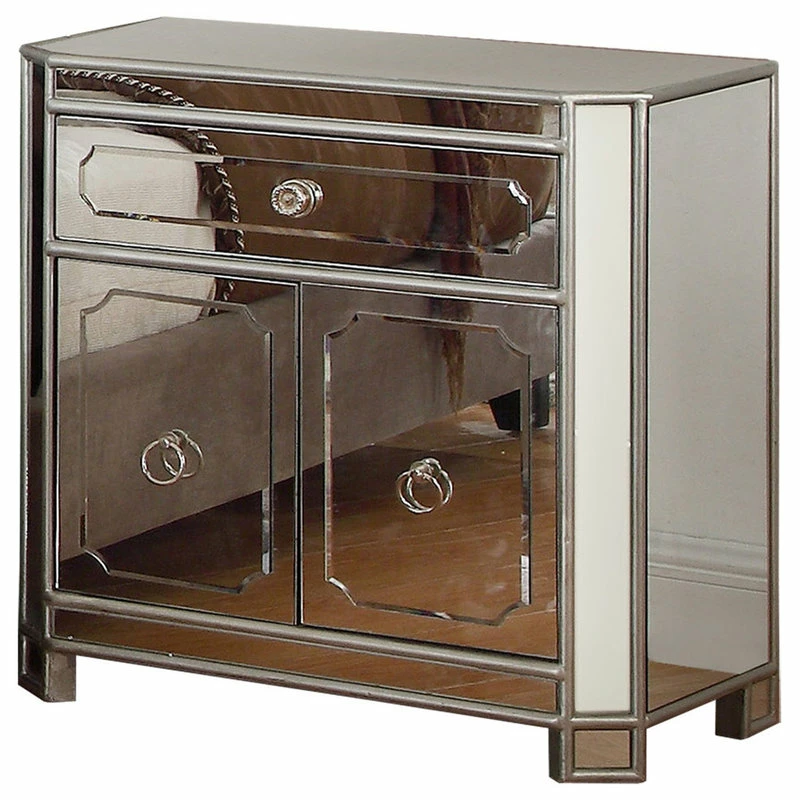 New ๐ Best Master Furniture Mya Silver Mirrored Nightstand โ๏ธ