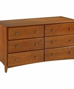 New ✔️ Camaflexi Shaker Style Solid Wood 6-Drawer Bedroom 👗 Dresser In Cherry 🌟