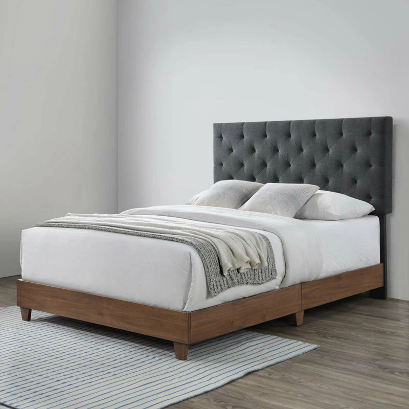 Best reviews of 💯 LexMod Rhiannon Diamond Tufted Upholstered Fabric Queen Bed, Walnut Gray 😉 - Image 5