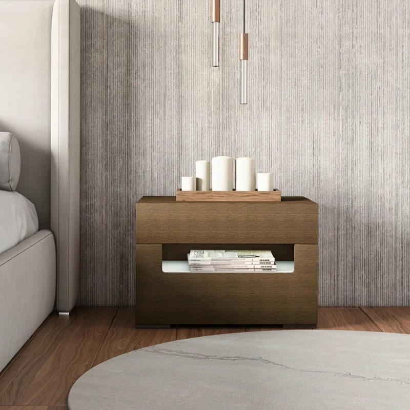 Deals ๐งจ Vig Furniture Inc. Ceres Modern Brown Oak And Gray Nightstand ๐ - Image 2