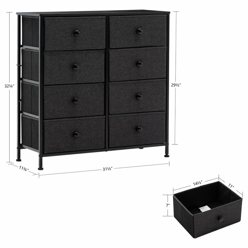 Promo β Duhome Elegant Lifestyle 8 Fabric Drawers Steel Frame Double π Dresser, Black β¨ - Image 4