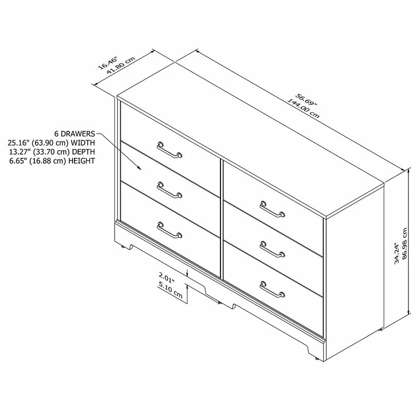 Promo 😀 Kathy Ireland Home By Bush Furniture River Brook 6 Drawer 👗 Dresser 🛒 - Image 6