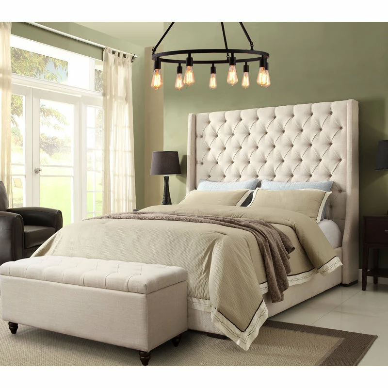 Cheap ๐คฉ Diamond Sofa Park Avenue Linen Tufted Bed With Vintage Wing, Desert Sand, Eastern King ๐ - Image 5