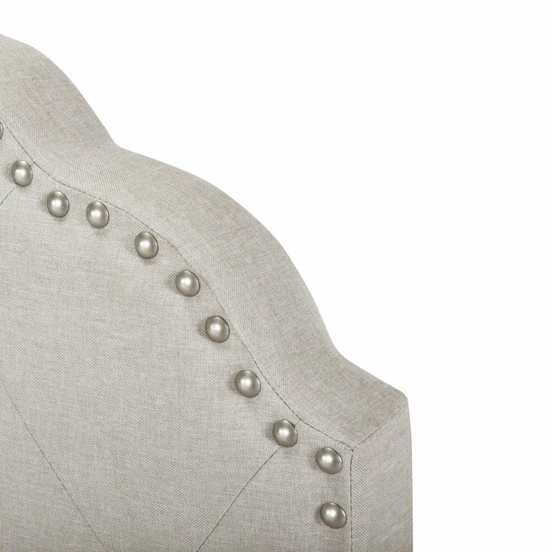 Cheap 🔥 HomeFare Tufted Nailhead Trimmed Bed, Light Gray, Twin 😍 - Image 6