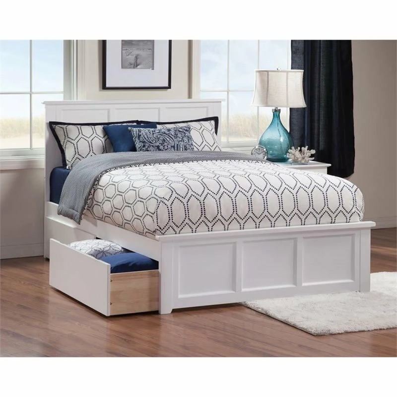 Budget ๐ Pemberly Row Traditional Full Size Storage Wood Platform Bed In White ๐ฏ - Image 3