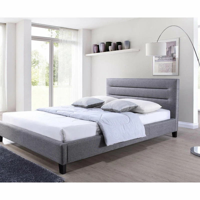 Deals ๐ Baxton Studio Hillary Gray Fabric Upholstered Platform Bed, Queen Size โ - Image 4