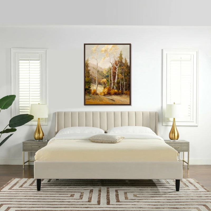 Deals 💯 Jennifer Taylor Home Aspen Vertical Tufted Headboard Platform Bed Set, French Beige, King 👍 - Image 3