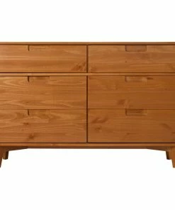 Brand new 🎁 Walker Edison 6 Drawer Mid Century Modern Wood 👗 Dresser, Caramel 🔥