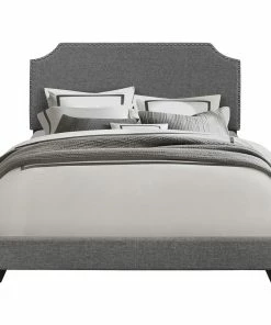 Best Sale 🤩 HomeFare Clip Upholstered Bed, Stone, King 👍