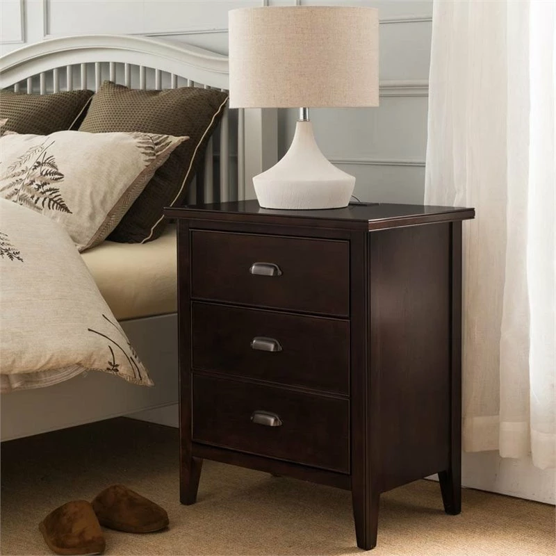 Cheapest 💯 Leick Home Leick Laurent 3 Drawer Nightstand With USB Outlets In Chocolate Cherry 🎁 - Image 2