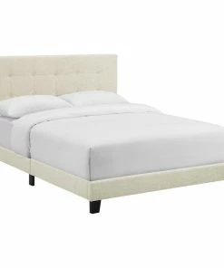 Brand new ๐ฅ Modway Amira Full Upholstered Fabric Bed With Beige Finish MOD-6000-BEI โค๏ธ