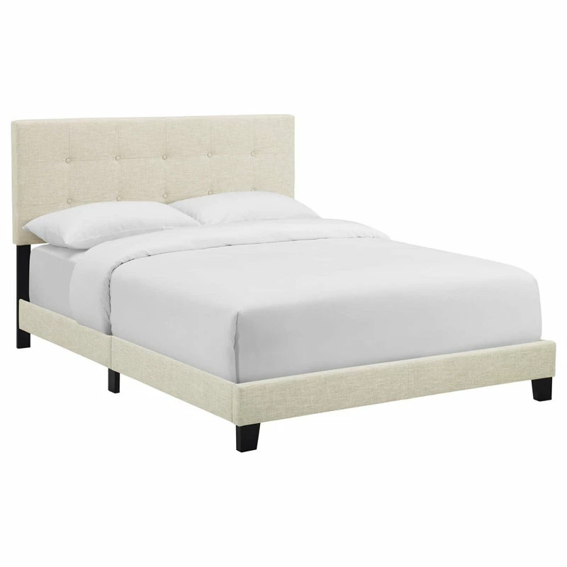 Brand new ๐ฅ Modway Amira Full Upholstered Fabric Bed With Beige Finish MOD-6000-BEI โค๏ธ