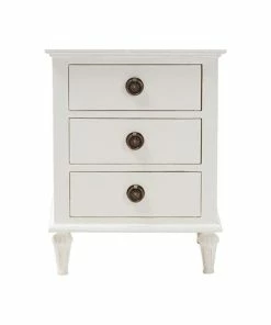 Wholesale ⌛ Baxton Studio Venezia French-Inspired Rustic Whitewash Wood 3-Drawer Nightstand ✔️