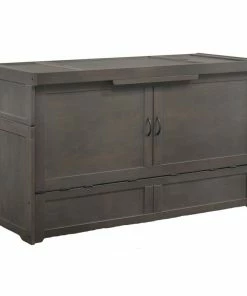 Best Sale 🎉 Night & Day Murphy Cube Cabinet Bed Queen With Mattress, Stonewash 🌟