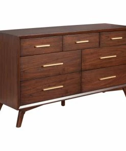 Best deal ๐ Alpine Furniture, Inc Alpine Furniture Gramercy 7 Drawer Wood ๐ Dresser In Walnut (Brown) โ๏ธ