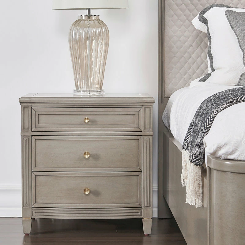 Outlet 🔥 Jennifer Taylor Home Dauphin Gold Accent End Table, Gray Cashmere 😉 - Image 3