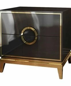 Cheapest โจ Homary Bedroom Nightstand With 2 Drawers, Wood/Stainless Steel, Black ๐