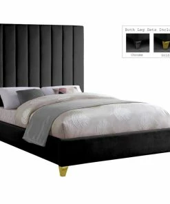 Coupon โ Meridian Furniture Via Velvet Bed, Black, Queen ๐ฏ