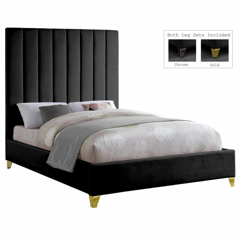 Coupon โ Meridian Furniture Via Velvet Bed, Black, Queen ๐ฏ