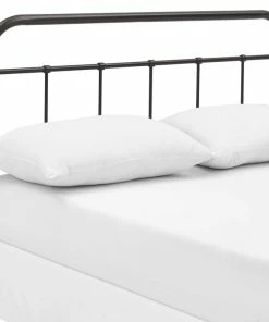 New 🛒 LexMod Serena Queen Steel Headboard, Brown 👍