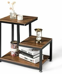 Promo โญ Costway 3-Tier End Table Side Table Night Stand W/Storage Shelf For Living Room โ