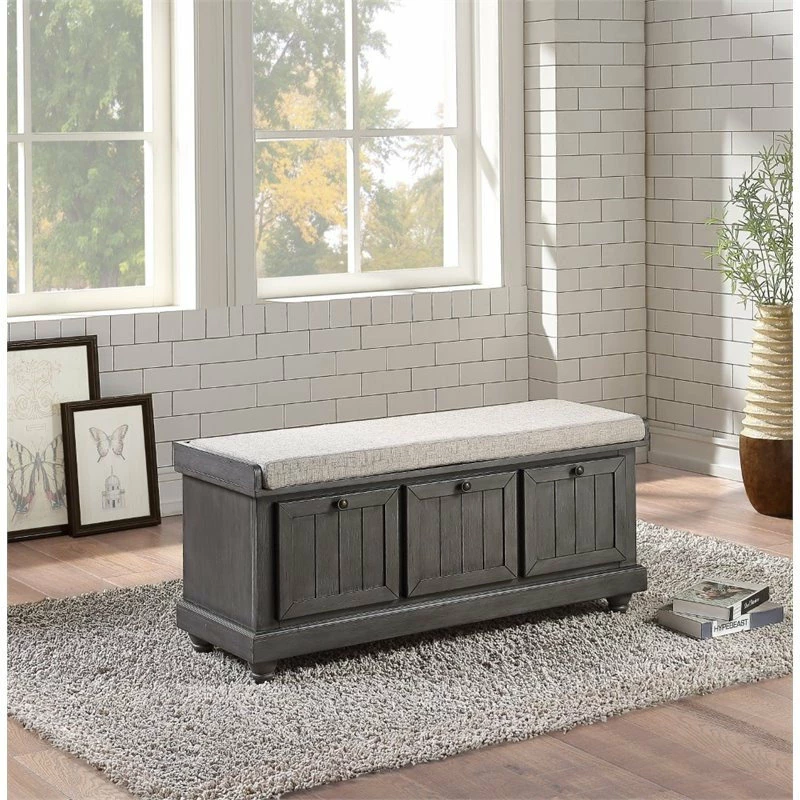 Deals ๐ฅ Domain Industries Inc. Lexicon Woodwell Wood Storage Bench In Dark Gray ๐ - Image 2