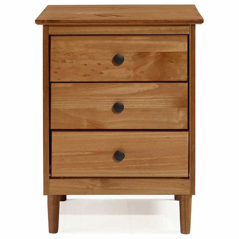 Brand new โจ Walker Edison Classic Midcentury Modern 3-Drawer Solid Wood Nightstand, Caramel ๐ - Image 4