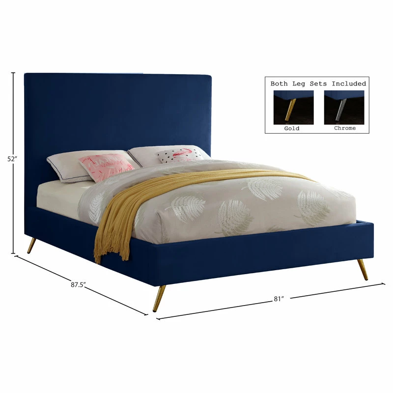 Buy ๐ฏ Meridian Furniture Jasmine Velvet Bed, Navy, King ๐ - Image 11