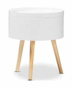 Promo ๐ฏ Baxton Studio Jessen White Wood End Table With Removable Top โ๏ธ