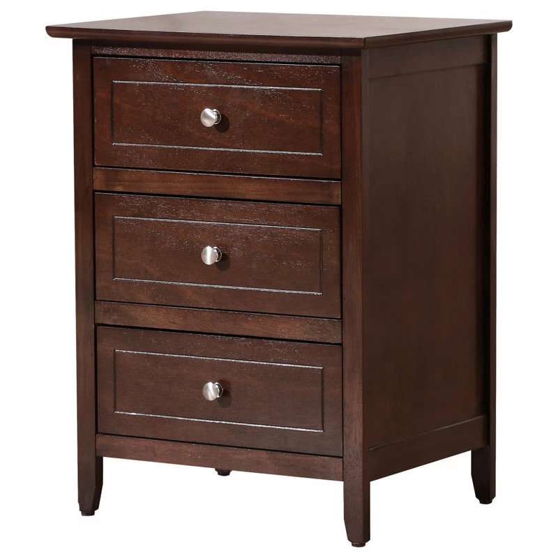 Promo ๐ฏ Glory Furniture Drake 3-Drawer Nightstand, Cappuccino ๐คฉ