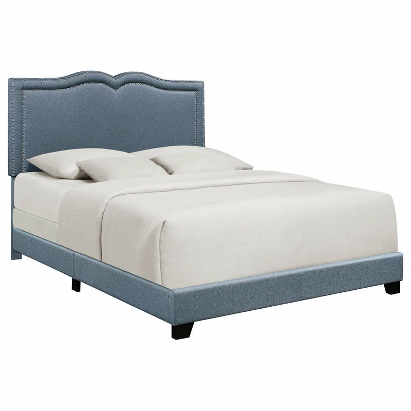 Deals 🛒 HomeFare Blue Bed With Gray Nail Head Trim, Full 🤩 - Image 2