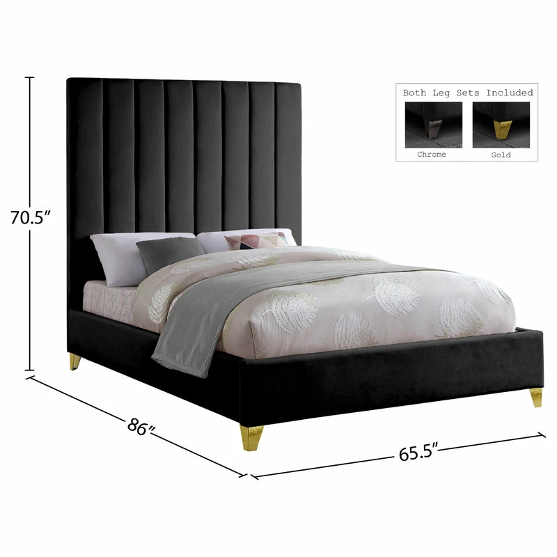 Coupon โ Meridian Furniture Via Velvet Bed, Black, Queen ๐ฏ - Image 11