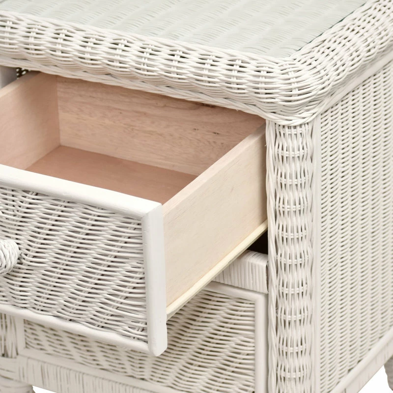 Best Sale ๐ Sea Winds Trading Santa Cruz 2-Drawer Nightstand With Glass Top, White โ - Image 5