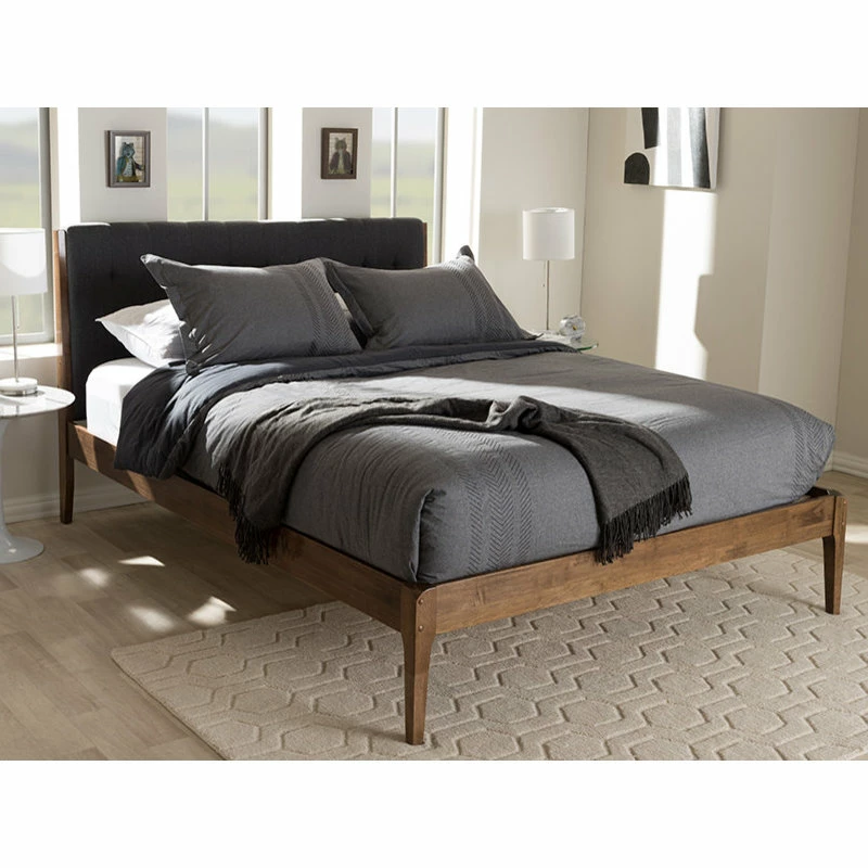 Brand new 👍 Baxton Studio Clifford Platform Bed, Gray/Walnut Brown, Queen 😉 - Image 2