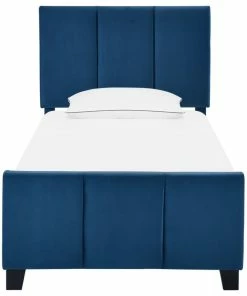 Top 10 ๐ HomeFare Upholstered Modern Channel Bed, Blue, Twin ๐
