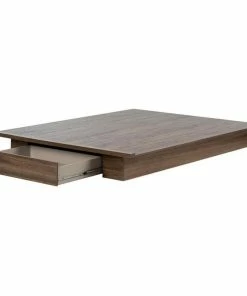 New 🛒 South Shore Furniture South Shore Tao Queen Storage Platform Bed In Natural Walnut 😉