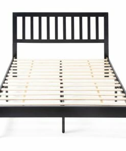 Best reviews of โ GDFStudio Braxton Modern Farmhouse Acacia Wood Queen Bed Platform, Black ๐คฉ
