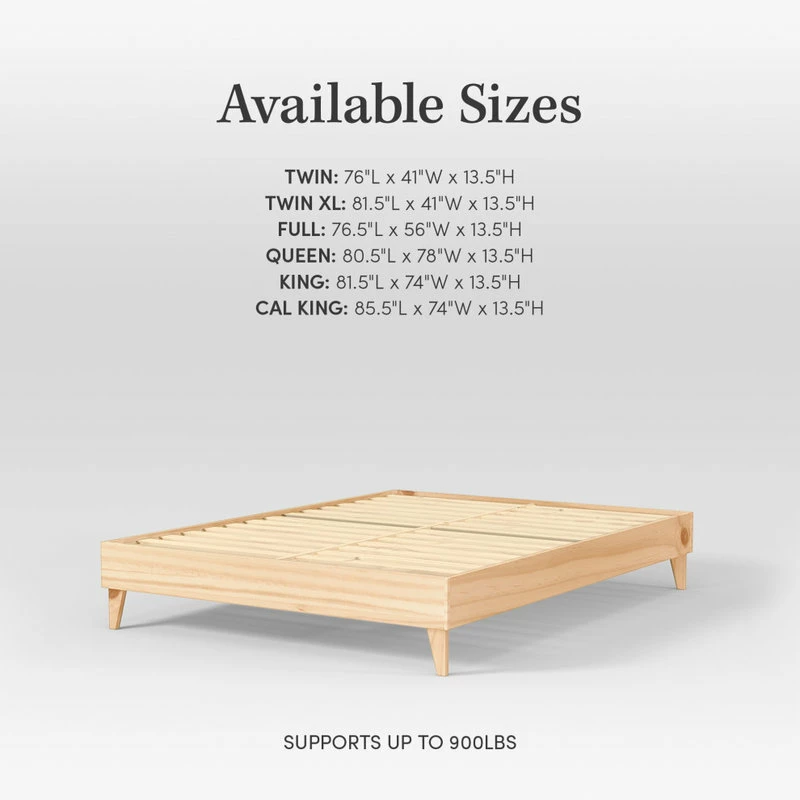 Wholesale 🌟 ELuxury Wooden Platform Bed Frame - Multiple Finishes Available, Natural, King 👏 - Image 5