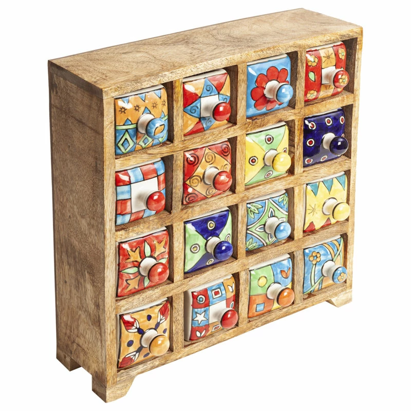 Flash Sale ⌛ St Croix Curios 16 Drawer Light Brown Wood Apothecary Chest, Mission Brown 🥰 - Image 2