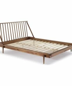 Buy 🥰 Walker Edison Modern Wood Queen Spindle Bed - Caramel 🔔