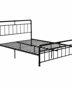 Best reviews of 🔔 GDFStudio GDF Studio Sally Industrial Queen Iron Bed Frame, Black ✔️