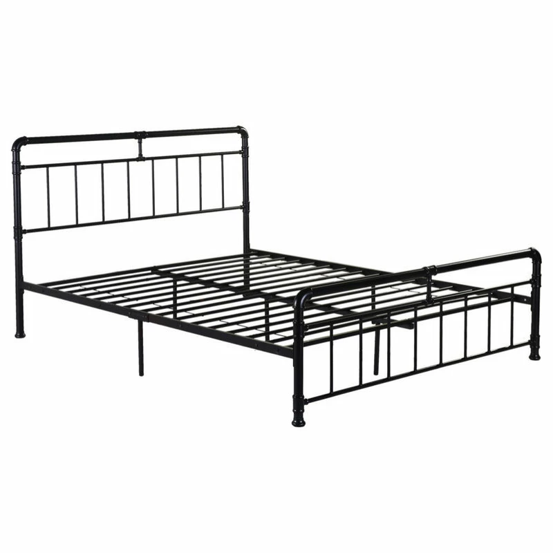 Best reviews of ๐ GDFStudio GDF Studio Sally Industrial Queen Iron Bed Frame, Black โ๏ธ