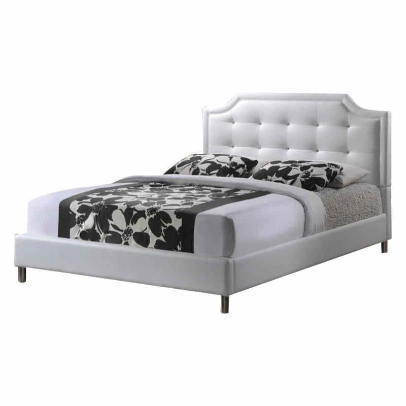 Coupon ๐ Baxton Studio Carlotta White Modern Bed With Upholstered Headboard, Full ๐